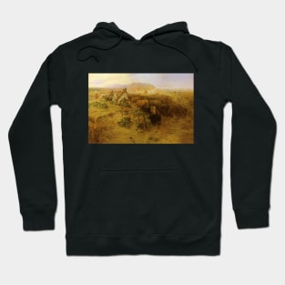 Buffalo Hunt by Charles Marion Russell Hoodie